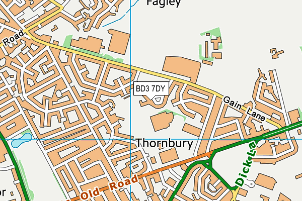 BD3 7DY map - OS VectorMap District (Ordnance Survey) BD3 7DY map - OS VectorMap District (Ordnance Survey)