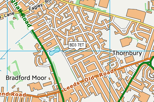 BD3 7ET map - OS VectorMap District (Ordnance Survey) BD3 7ET map - OS VectorMap District (Ordnance Survey)