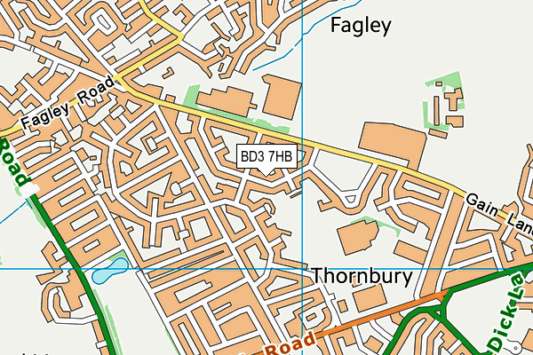 BD3 7HB map - OS VectorMap District (Ordnance Survey) BD3 7HB map - OS VectorMap District (Ordnance Survey)