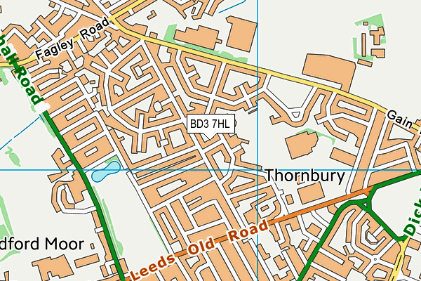BD3 7HL map - OS VectorMap District (Ordnance Survey) BD3 7HL map - OS VectorMap District (Ordnance Survey)