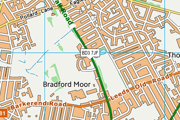 BD3 7JF map - OS VectorMap District (Ordnance Survey) BD3 7JF map - OS VectorMap District (Ordnance Survey)