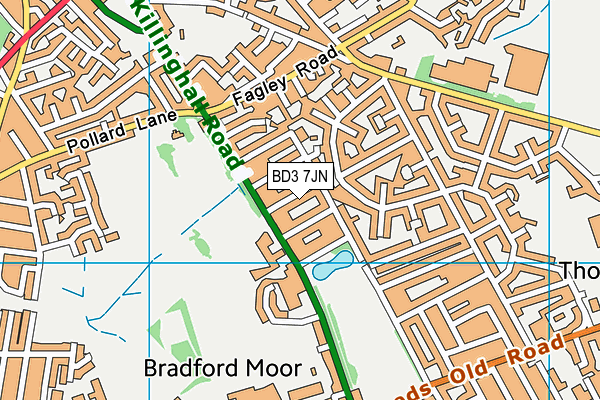 BD3 7JN map - OS VectorMap District (Ordnance Survey) BD3 7JN map - OS VectorMap District (Ordnance Survey)