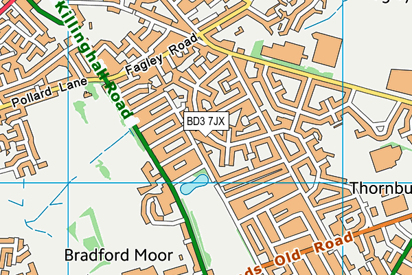 BD3 7JX map - OS VectorMap District (Ordnance Survey) BD3 7JX map - OS VectorMap District (Ordnance Survey)