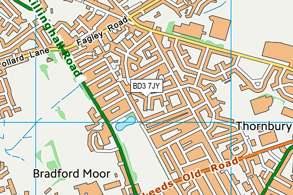 BD3 7JY map - OS VectorMap District (Ordnance Survey) BD3 7JY map - OS VectorMap District (Ordnance Survey)