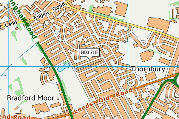 BD3 7LE map - OS VectorMap District (Ordnance Survey) BD3 7LE map - OS VectorMap District (Ordnance Survey)
