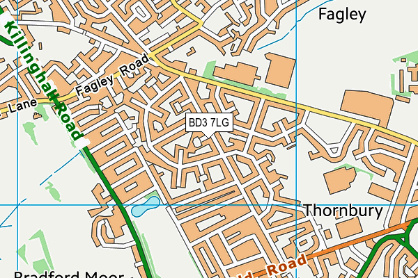 BD3 7LG map - OS VectorMap District (Ordnance Survey) BD3 7LG map - OS VectorMap District (Ordnance Survey)