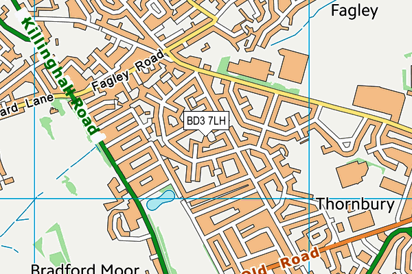 BD3 7LH map - OS VectorMap District (Ordnance Survey) BD3 7LH map - OS VectorMap District (Ordnance Survey)