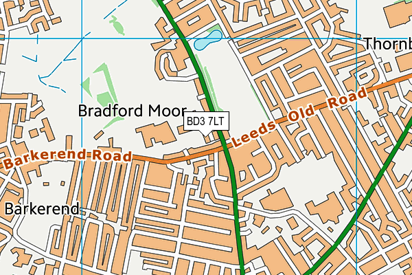 BD3 7LT map - OS VectorMap District (Ordnance Survey)