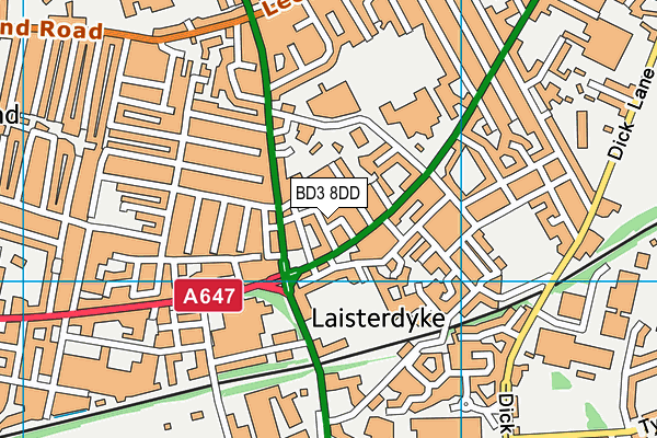 BD3 8DD map - OS VectorMap District (Ordnance Survey) BD3 8DD map - OS VectorMap District (Ordnance Survey)
