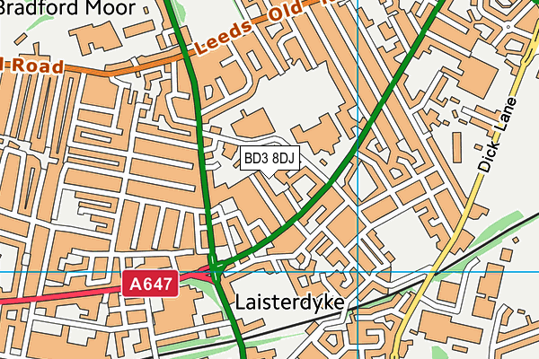BD3 8DJ map - OS VectorMap District (Ordnance Survey) BD3 8DJ map - OS VectorMap District (Ordnance Survey)