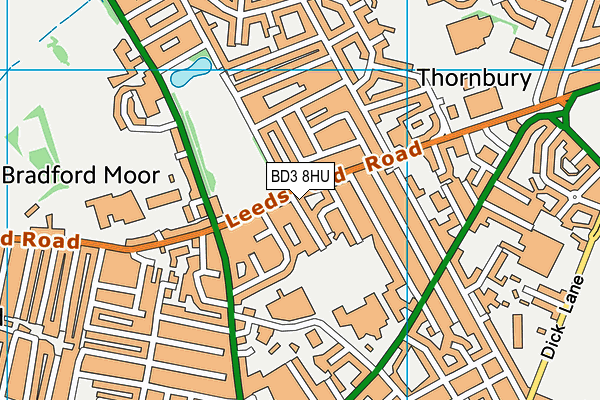 BD3 8HU map - OS VectorMap District (Ordnance Survey) BD3 8HU map - OS VectorMap District (Ordnance Survey)