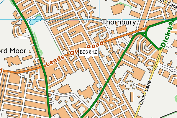 BD3 8HZ map - OS VectorMap District (Ordnance Survey) BD3 8HZ map - OS VectorMap District (Ordnance Survey)