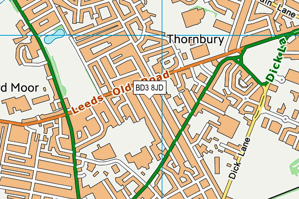 BD3 8JD map - OS VectorMap District (Ordnance Survey) BD3 8JD map - OS VectorMap District (Ordnance Survey)