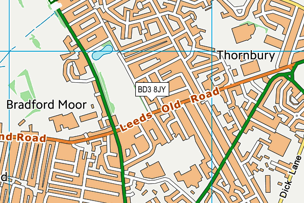 BD3 8JY map - OS VectorMap District (Ordnance Survey) BD3 8JY map - OS VectorMap District (Ordnance Survey)