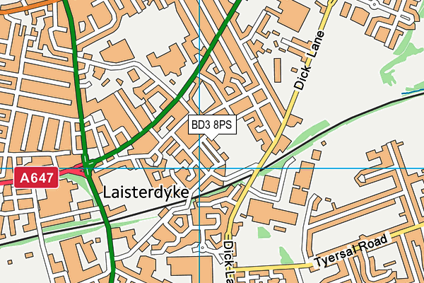 BD3 8PS map - OS VectorMap District (Ordnance Survey) BD3 8PS map - OS VectorMap District (Ordnance Survey)