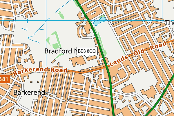 BD3 8QQ map - OS VectorMap District (Ordnance Survey) BD3 8QQ map - OS VectorMap District (Ordnance Survey)