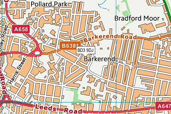 BD3 9DJ map - OS VectorMap District (Ordnance Survey) BD3 9DJ map - OS VectorMap District (Ordnance Survey)