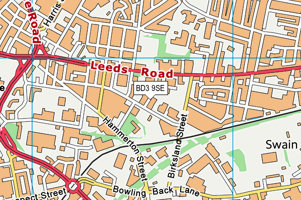 BD3 9SE map - OS VectorMap District (Ordnance Survey) BD3 9SE map - OS VectorMap District (Ordnance Survey)