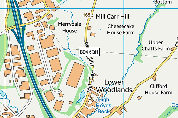 BD4 6QH map - OS VectorMap District (Ordnance Survey) BD4 6QH map - OS VectorMap District (Ordnance Survey)