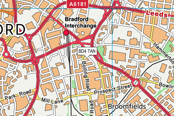 BD4 7AN map - OS VectorMap District (Ordnance Survey) BD4 7AN map - OS VectorMap District (Ordnance Survey)