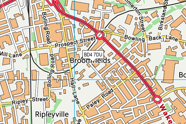 BD4 7DU map - OS VectorMap District (Ordnance Survey) BD4 7DU map - OS VectorMap District (Ordnance Survey)
