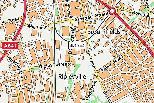 BD4 7EZ map - OS VectorMap District (Ordnance Survey) BD4 7EZ map - OS VectorMap District (Ordnance Survey)