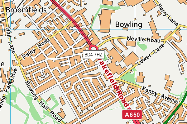 BD4 7HZ map - OS VectorMap District (Ordnance Survey) BD4 7HZ map - OS VectorMap District (Ordnance Survey)
