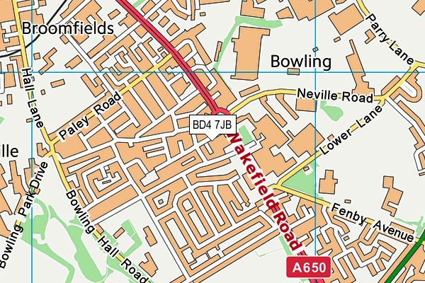 BD4 7JB map - OS VectorMap District (Ordnance Survey) BD4 7JB map - OS VectorMap District (Ordnance Survey)