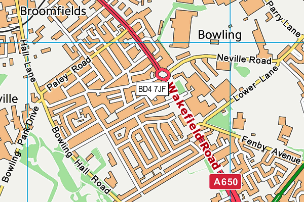 BD4 7JF map - OS VectorMap District (Ordnance Survey) BD4 7JF map - OS VectorMap District (Ordnance Survey)