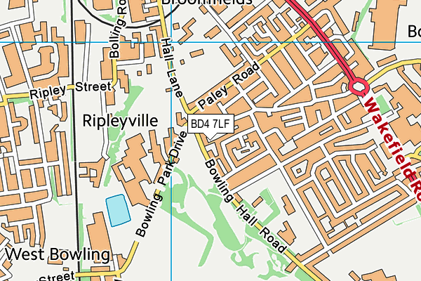 BD4 7LF map - OS VectorMap District (Ordnance Survey) BD4 7LF map - OS VectorMap District (Ordnance Survey)