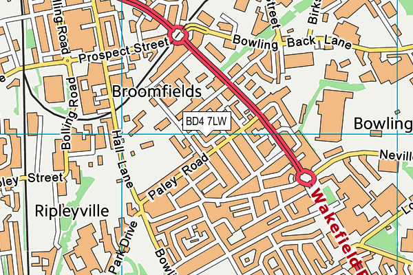 BD4 7LW map - OS VectorMap District (Ordnance Survey) BD4 7LW map - OS VectorMap District (Ordnance Survey)