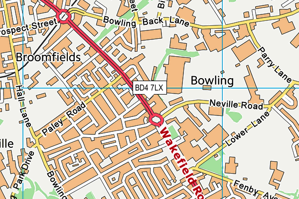 BD4 7LX map - OS VectorMap District (Ordnance Survey) BD4 7LX map - OS VectorMap District (Ordnance Survey)