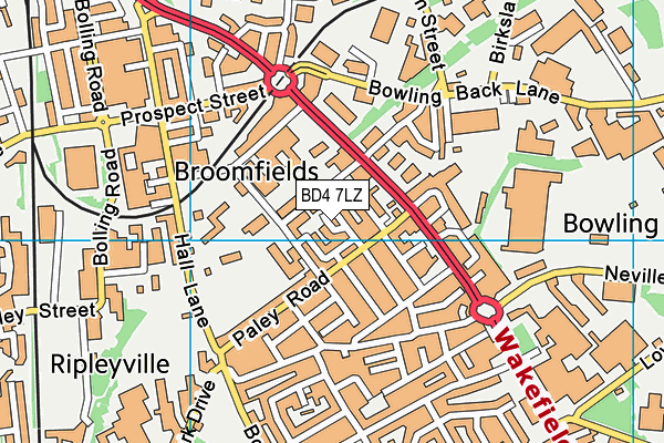 BD4 7LZ map - OS VectorMap District (Ordnance Survey) BD4 7LZ map - OS VectorMap District (Ordnance Survey)