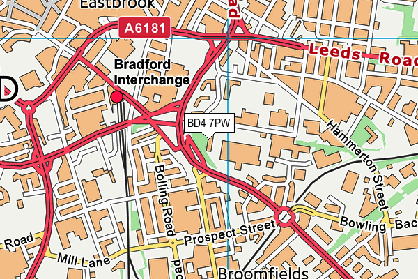 BD4 7PW map - OS VectorMap District (Ordnance Survey) BD4 7PW map - OS VectorMap District (Ordnance Survey)