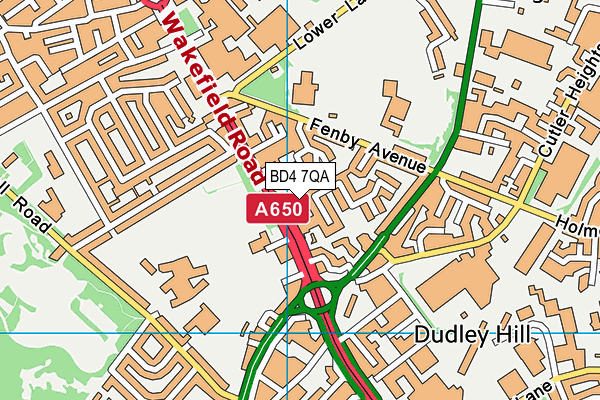 BD4 7QA map - OS VectorMap District (Ordnance Survey) BD4 7QA map - OS VectorMap District (Ordnance Survey)