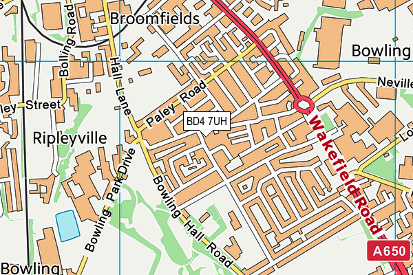 BD4 7UH map - OS VectorMap District (Ordnance Survey) BD4 7UH map - OS VectorMap District (Ordnance Survey)
