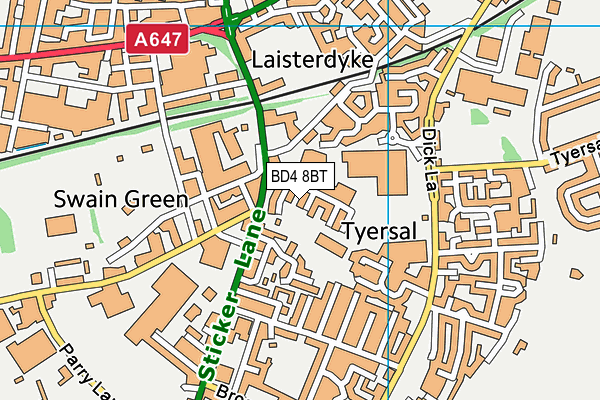 BD4 8BT map - OS VectorMap District (Ordnance Survey) BD4 8BT map - OS VectorMap District (Ordnance Survey)
