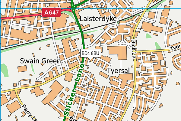 BD4 8BU map - OS VectorMap District (Ordnance Survey) BD4 8BU map - OS VectorMap District (Ordnance Survey)