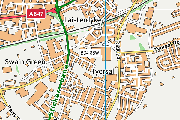BD4 8BW map - OS VectorMap District (Ordnance Survey) BD4 8BW map - OS VectorMap District (Ordnance Survey)