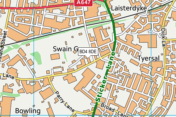 BD4 8DE map - OS VectorMap District (Ordnance Survey)