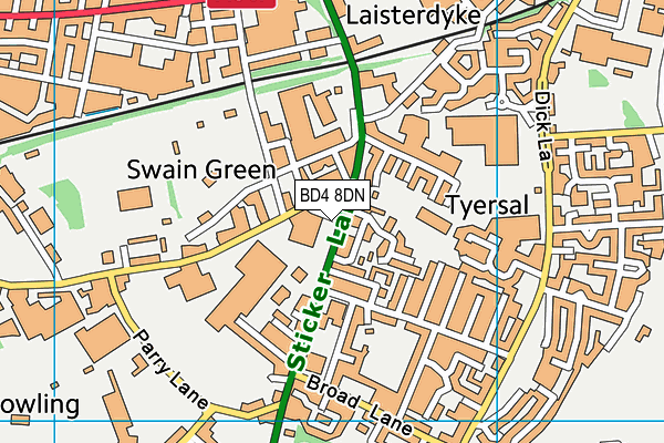BD4 8DN map - OS VectorMap District (Ordnance Survey) BD4 8DN map - OS VectorMap District (Ordnance Survey)