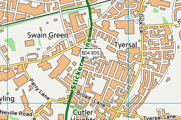 BD4 8DS map - OS VectorMap District (Ordnance Survey) BD4 8DS map - OS VectorMap District (Ordnance Survey)
