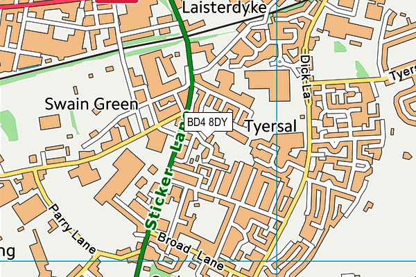 BD4 8DY map - OS VectorMap District (Ordnance Survey) BD4 8DY map - OS VectorMap District (Ordnance Survey)
