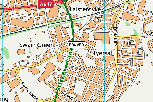 BD4 8ED map - OS VectorMap District (Ordnance Survey) BD4 8ED map - OS VectorMap District (Ordnance Survey)