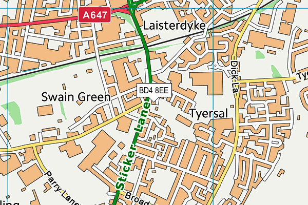 BD4 8EE map - OS VectorMap District (Ordnance Survey) BD4 8EE map - OS VectorMap District (Ordnance Survey)