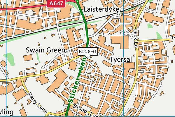 BD4 8EG map - OS VectorMap District (Ordnance Survey) BD4 8EG map - OS VectorMap District (Ordnance Survey)