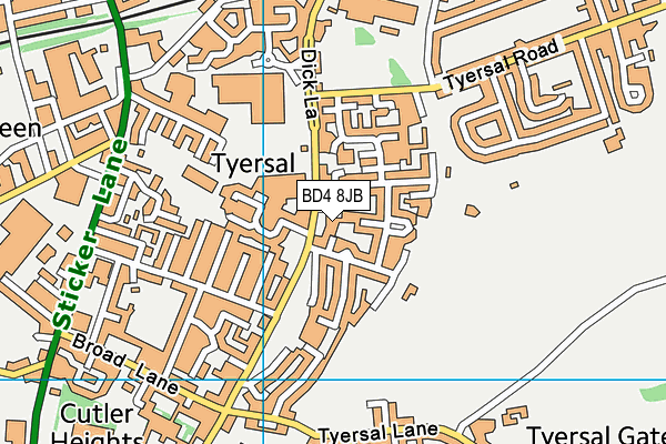 BD4 8JB map - OS VectorMap District (Ordnance Survey) BD4 8JB map - OS VectorMap District (Ordnance Survey)