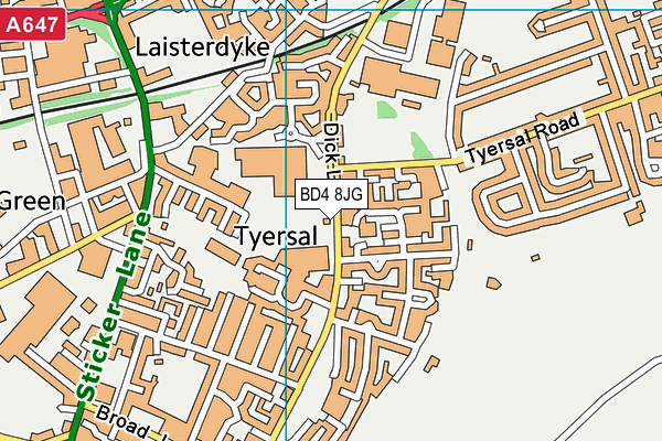 BD4 8JG map - OS VectorMap District (Ordnance Survey) BD4 8JG map - OS VectorMap District (Ordnance Survey)