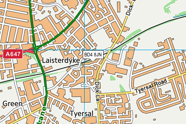 BD4 8JN map - OS VectorMap District (Ordnance Survey) BD4 8JN map - OS VectorMap District (Ordnance Survey)