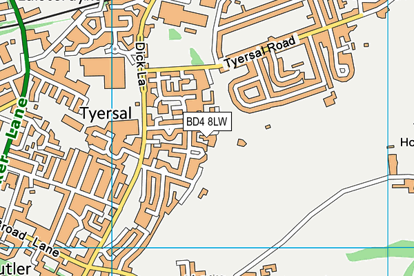 BD4 8LW map - OS VectorMap District (Ordnance Survey) BD4 8LW map - OS VectorMap District (Ordnance Survey)